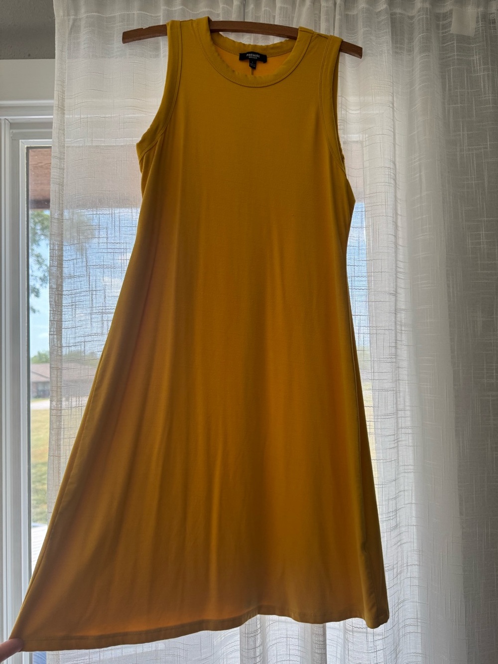 Mustard Sleeveless A-Line Dress